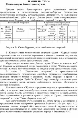 Обложка для материала ЛЕКЦИЯ НА ТЕМУ: Простая форма бухгалтерского учета