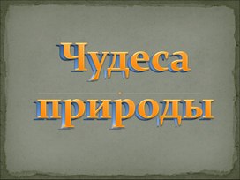 Обложка для материала Презентация "Чудеса природы"
