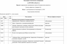 Календарно-тематическое планирование Предмет: коррекционно- развивающие занятия «Познавательное развитие.»