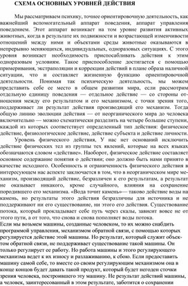 Обложка для материала СХЕМА ОСНОВНЫХ УРОВНЕЙ ДЕЙСТВИЯ