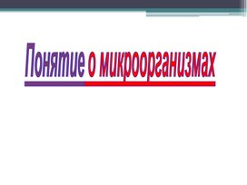 Понятие о микроорганизмах.