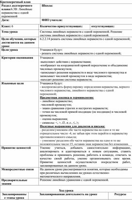 Обложка для материала 11.Решение системы линейных неравенств.Вариант 2