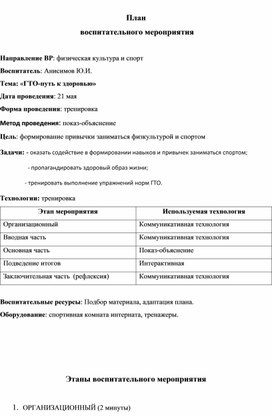 Воспитательное мероприятие на тему " ГТО-путь к успеху".