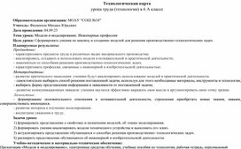 Обложка для материала Технологическая карта урока труда в 6 классе на тему Модели и моделирование