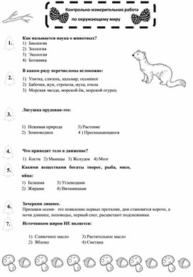 Обложка для материала Контрольно-измерительный материал по окружающему миру для 3 класса