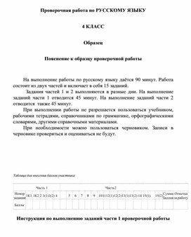 Обложка для материала ВПР Русский 4 класс
