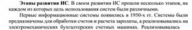 Обложка для материала Этапы развития ИС