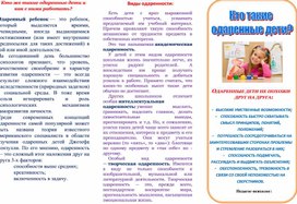 Обложка для материала ОДАРЕННЫЕ ДЕТИ НЕ ПОХОЖИ  ДРУГ НА ДРУГА
