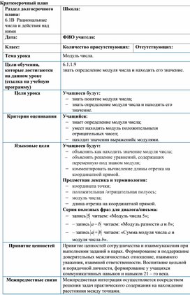 Обложка для материала 5. Модуль числа. Вариант 1