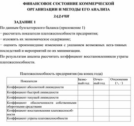 Обложка для материала ФИНАНСОВОЕ СОСТОЯНИЕ КОММЕРЧЕСКОЙ ОРГАНИЗАЦИИ И МЕТОДЫ ЕГО АНАЛИЗА ЗАДАЧИ