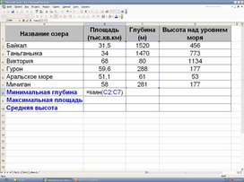 Создание базы данных в ТП MS Excel (OpenOffice Calc)