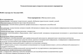 Обложка для материала Технологическая карта внеклассного мероприятия. Тема: «Мастер своего дела».