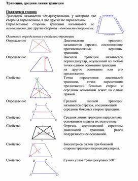 2.19 Трапеция, средняя линия трапеции