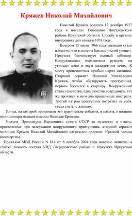 Обложка для материала Внеклассное мероприятие "Имена которые нельзя забывать"