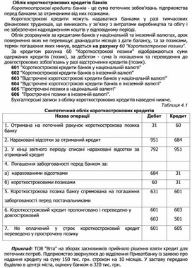 Обложка для материала Облік короткострокових кредитів банків