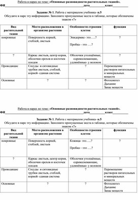 Обложка для материала Практическая работа Растительные ткани