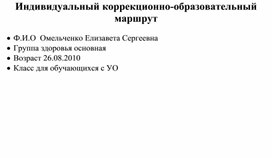 Титульные листы для индивидуального образовательного маршрута