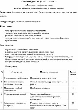 Обложка для материала Давление в жидкости и газе.