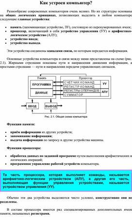 Обложка для материала Как устроен компьютер?