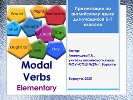 "Модальные глаголы", презентация по английскому языку дл 5-7 классов