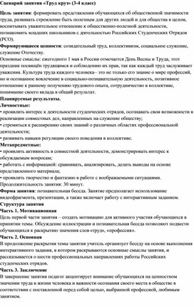 Обложка для материала Сценарий занятия «Труд крут» (3-4 класс)