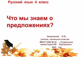 Что мы знаем о предложениях? Презентация.