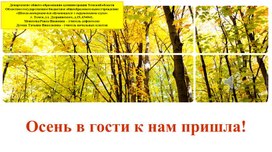 Обложка для материала Презентация "Осень в гости к нам пришла"