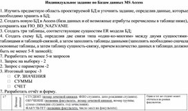 Индивидуальное задание по Базам данных MS Access