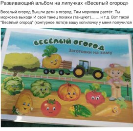 Обложка для материала Развивающий альбом на липучках «Веселый огород»