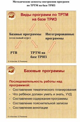 Обложка для материала Методические аспекты построения программ  по ТРТМ на базе ТРИЗ
