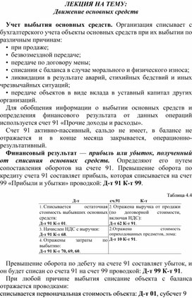 Обложка для материала ЛЕКЦИЯ НА ТЕМУ: Движение основных средств
