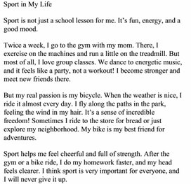 Обложка для материала Эссе "спорт моей жизни"