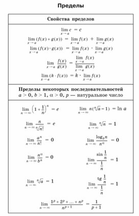 Материал по математике