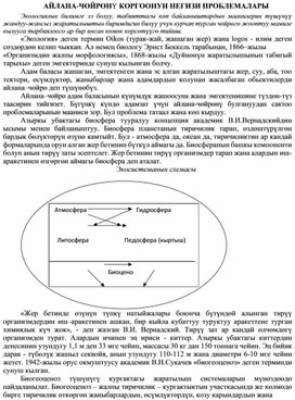 Айлана-чойрону коргоонун проблемалары