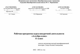 Программа внеурочной деятельности "Алгебра плюс"