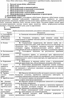 Обложка для материала Тема. Облік зобов’язань. Облік розрахунків із заробітної плати, страхування та стипендій