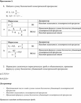 2Бесконечно убывающая геометрическая прогрессия