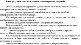 Обложка для материала Види рахунків і техніка записів господарських операцій