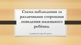 Схема наблюдения за различными сторонами поведения маленького ребёнка.