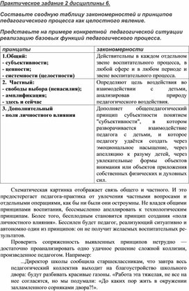 Анализ закономерностей и принципов педагогического процесса как целостного явления