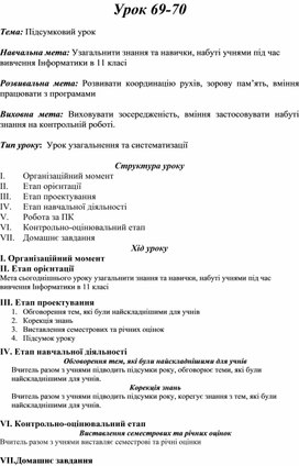 Обложка для материала Підсумковий урок