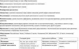 Конспект урока по русскому языку в 4 классе по теме: «Имя числительное»