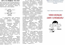 Обложка для материала Проспект-памятка "ОНР, 3 уровень"