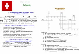 Рабочий лист к тексту на немецком языке  по теме "Швейцария", 9 класс