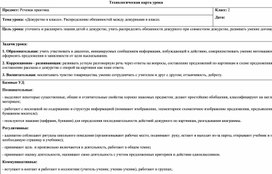 Технологическая карта урока «Дежурство в классе»