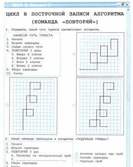 Обложка для материала тест по информатике для  4 кл