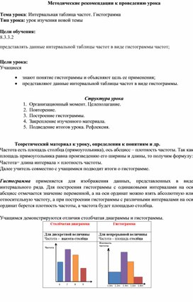 Обложка для материала Интервальная таблица. Гистограмма_Методические рекомендации к уроку №2