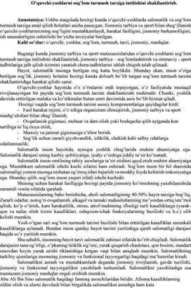 Обложка для материала O’quvchi-yoshlarni sog’lom turmush tarziga intilishini shakllantirish.