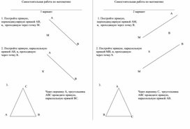 Проверочная работа по теме «Параллельные прямые»