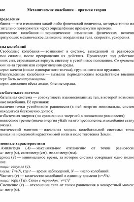 Обложка для материала Тест " Механические колебания" (9 класс)